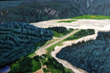 On Final To Bronson Creek Airstrip, Iskut River, British Columbia